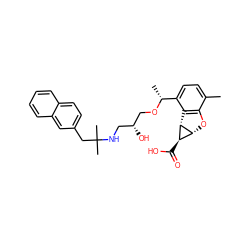 Cc1ccc([C@@H](C)OC[C@H](O)CNC(C)(C)Cc2ccc3ccccc3c2)c2c1O[C@@H]1[C@@H](C(=O)O)[C@H]21 ZINC000653829396