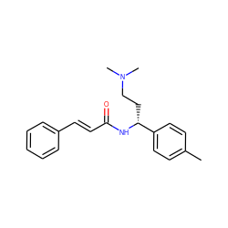 Cc1ccc([C@@H](CCN(C)C)NC(=O)/C=C/c2ccccc2)cc1 ZINC000028653987