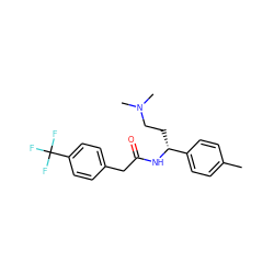 Cc1ccc([C@@H](CCN(C)C)NC(=O)Cc2ccc(C(F)(F)F)cc2)cc1 ZINC000028653953