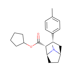 Cc1ccc([C@@H]2C[C@H]3CC[C@@H]([C@@H]2C(=O)OC2CCCC2)N3C)cc1 ZINC000036271094