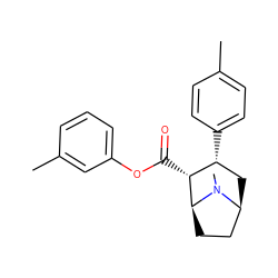 Cc1ccc([C@@H]2C[C@H]3CC[C@@H]([C@@H]2C(=O)Oc2cccc(C)c2)N3C)cc1 ZINC000036271119