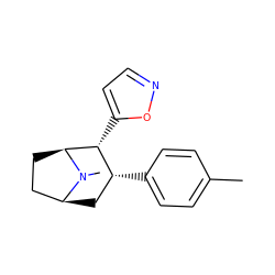 Cc1ccc([C@@H]2C[C@H]3CC[C@@H]([C@@H]2c2ccno2)N3C)cc1 ZINC000036270983