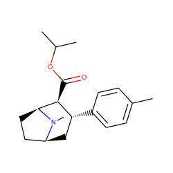 Cc1ccc([C@@H]2C[C@H]3CC[C@@H]([C@H]2C(=O)OC(C)C)N3C)cc1 ZINC000026499173