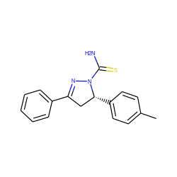 Cc1ccc([C@@H]2CC(c3ccccc3)=NN2C(N)=S)cc1 ZINC000015830288