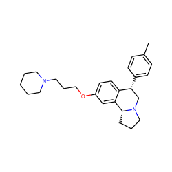 Cc1ccc([C@@H]2CN3CCC[C@@H]3c3cc(OCCCN4CCCCC4)ccc32)cc1 ZINC000028885580