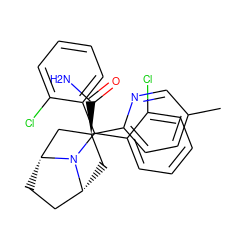 Cc1ccc([C@]2(C(N)=O)C[C@@H]3CC[C@H](C2)N3C(c2ccccc2Cl)c2ccccc2Cl)nc1 ZINC000103225020