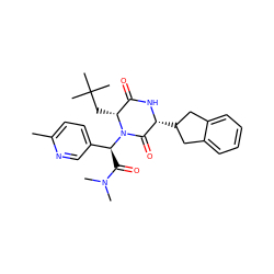 Cc1ccc([C@H](C(=O)N(C)C)N2C(=O)[C@@H](C3Cc4ccccc4C3)NC(=O)[C@H]2CC(C)(C)C)cn1 ZINC000084653896