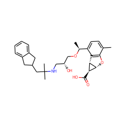 Cc1ccc([C@H](C)OC[C@H](O)CNC(C)(C)CC2Cc3ccccc3C2)c2c1O[C@@H]1[C@@H](C(=O)O)[C@H]21 ZINC000653829417