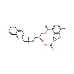 Cc1ccc([C@H](C)OC[C@H](O)CNC(C)(C)Cc2ccc3ccccc3c2)c2c1O[C@@H]1[C@H](C(=O)O)[C@H]21 ZINC000653830228