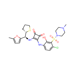 Cc1ccc([C@H](Nc2c(Nc3ccc(Cl)c(S(=O)(=O)N4CCN(C)CC4)c3O)c(=O)c2=O)[C@@H]2CCCS2)o1 ZINC000207401396