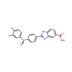 Cc1ccc([C@H](O)c2ccc(-c3nc4cc(C(N)=O)ccc4[nH]3)cc2)cc1C ZINC000038345590