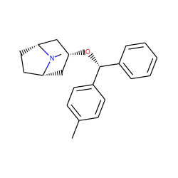 Cc1ccc([C@H](O[C@@H]2C[C@@H]3CC[C@H](C2)N3C)c2ccccc2)cc1 ZINC000103269382