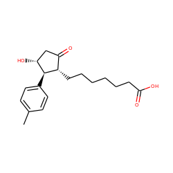 Cc1ccc([C@H]2[C@H](O)CC(=O)[C@@H]2CCCCCCC(=O)O)cc1 ZINC000164819015