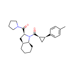 Cc1ccc([C@H]2C[C@H]2C(=O)N2[C@H](C(=O)N3CCCC3)C[C@@H]3CCCC[C@@H]32)cc1 ZINC000026473490