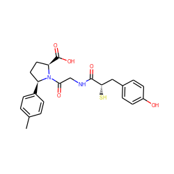 Cc1ccc([C@H]2CC[C@@H](C(=O)O)N2C(=O)CNC(=O)[C@@H](S)Cc2ccc(O)cc2)cc1 ZINC000013756743