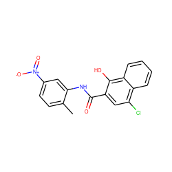 Cc1ccc([N+](=O)[O-])cc1NC(=O)c1cc(Cl)c2ccccc2c1O ZINC000002841123