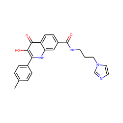 Cc1ccc(-c2[nH]c3cc(C(=O)NCCCn4ccnc4)ccc3c(=O)c2O)cc1 ZINC000015952302