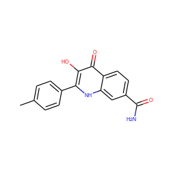 Cc1ccc(-c2[nH]c3cc(C(N)=O)ccc3c(=O)c2O)cc1 ZINC000015952297