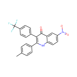 Cc1ccc(-c2[nH]c3ccc([N+](=O)[O-])cc3c(=O)c2-c2ccc(C(F)(F)F)cc2)cc1 ZINC001772644366