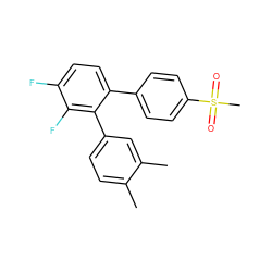 Cc1ccc(-c2c(-c3ccc(S(C)(=O)=O)cc3)ccc(F)c2F)cc1C ZINC000028388349