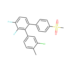 Cc1ccc(-c2c(-c3ccc(S(C)(=O)=O)cc3)ccc(F)c2F)cc1Cl ZINC000028373088