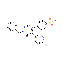 Cc1ccc(-c2c(-c3ccc(S(C)(=O)=O)cc3)cnn(Cc3ccccc3)c2=O)cn1 ZINC000013487670