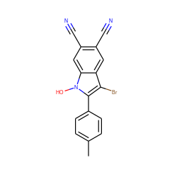 Cc1ccc(-c2c(Br)c3cc(C#N)c(C#N)cc3n2O)cc1 ZINC000299866778