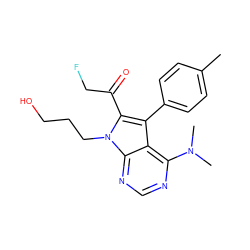 Cc1ccc(-c2c(C(=O)CF)n(CCCO)c3ncnc(N(C)C)c23)cc1 ZINC000653717504