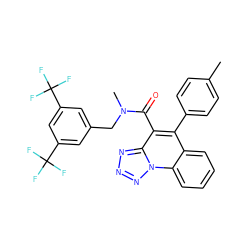 Cc1ccc(-c2c(C(=O)N(C)Cc3cc(C(F)(F)F)cc(C(F)(F)F)c3)c3nnnn3c3ccccc23)cc1 ZINC000044307993