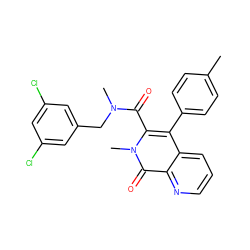 Cc1ccc(-c2c(C(=O)N(C)Cc3cc(Cl)cc(Cl)c3)n(C)c(=O)c3ncccc23)cc1 ZINC000013742642