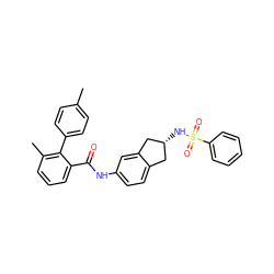 Cc1ccc(-c2c(C)cccc2C(=O)Nc2ccc3c(c2)C[C@H](NS(=O)(=O)c2ccccc2)C3)cc1 ZINC000013471240