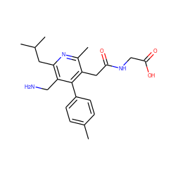 Cc1ccc(-c2c(CC(=O)NCC(=O)O)c(C)nc(CC(C)C)c2CN)cc1 ZINC000066167049