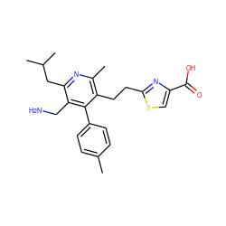 Cc1ccc(-c2c(CCc3nc(C(=O)O)cs3)c(C)nc(CC(C)C)c2CN)cc1 ZINC001772626560