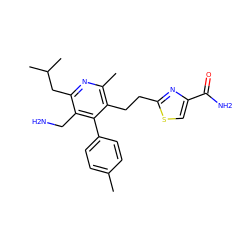 Cc1ccc(-c2c(CCc3nc(C(N)=O)cs3)c(C)nc(CC(C)C)c2CN)cc1 ZINC001772582664