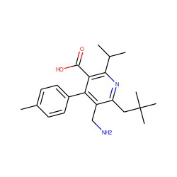 Cc1ccc(-c2c(CN)c(CC(C)(C)C)nc(C(C)C)c2C(=O)O)cc1 ZINC000066098531