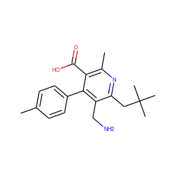 Cc1ccc(-c2c(CN)c(CC(C)(C)C)nc(C)c2C(=O)O)cc1 ZINC000043203435