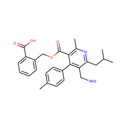 Cc1ccc(-c2c(CN)c(CC(C)C)nc(C)c2C(=O)OCc2ccccc2C(=O)O)cc1 ZINC000149997718