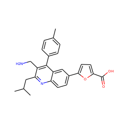 Cc1ccc(-c2c(CN)c(CC(C)C)nc3ccc(-c4ccc(C(=O)O)o4)cc23)cc1 ZINC000149122815