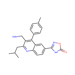 Cc1ccc(-c2c(CN)c(CC(C)C)nc3ccc(-c4noc(=O)[nH]4)cc23)cc1 ZINC000072104645