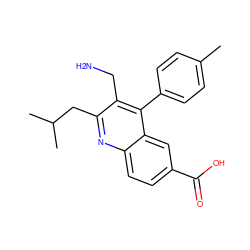 Cc1ccc(-c2c(CN)c(CC(C)C)nc3ccc(C(=O)O)cc23)cc1 ZINC000072105123