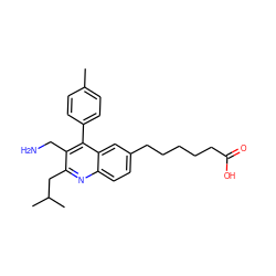 Cc1ccc(-c2c(CN)c(CC(C)C)nc3ccc(CCCCCC(=O)O)cc23)cc1 ZINC000066065932