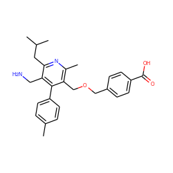 Cc1ccc(-c2c(COCc3ccc(C(=O)O)cc3)c(C)nc(CC(C)C)c2CN)cc1 ZINC001772576707