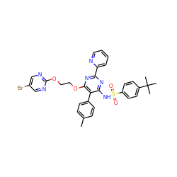 Cc1ccc(-c2c(NS(=O)(=O)c3ccc(C(C)(C)C)cc3)nc(-c3ccccn3)nc2OCCOc2ncc(Br)cn2)cc1 ZINC000027978969