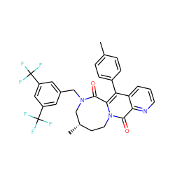 Cc1ccc(-c2c3n(c(=O)c4ncccc24)CC[C@H](C)CN(Cc2cc(C(F)(F)F)cc(C(F)(F)F)c2)C3=O)cc1 ZINC000027317985