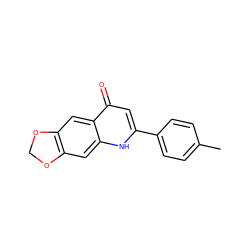 Cc1ccc(-c2cc(=O)c3cc4c(cc3[nH]2)OCO4)cc1 ZINC000005504064