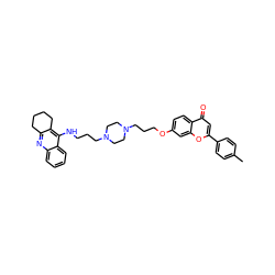 Cc1ccc(-c2cc(=O)c3ccc(OCCCN4CCN(CCCNc5c6c(nc7ccccc57)CCCC6)CC4)cc3o2)cc1 ZINC000096285558