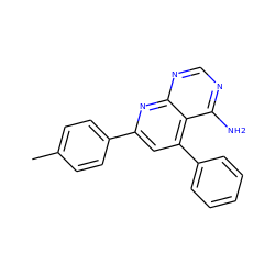 Cc1ccc(-c2cc(-c3ccccc3)c3c(N)ncnc3n2)cc1 ZINC000001036692