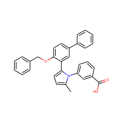 Cc1ccc(-c2cc(-c3ccccc3)ccc2OCc2ccccc2)n1-c1cccc(C(=O)O)c1 ZINC000040762391