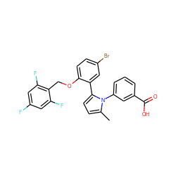 Cc1ccc(-c2cc(Br)ccc2OCc2c(F)cc(F)cc2F)n1-c1cccc(C(=O)O)c1 ZINC000040565730