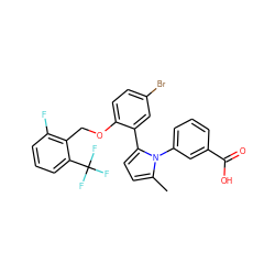 Cc1ccc(-c2cc(Br)ccc2OCc2c(F)cccc2C(F)(F)F)n1-c1cccc(C(=O)O)c1 ZINC000043524214